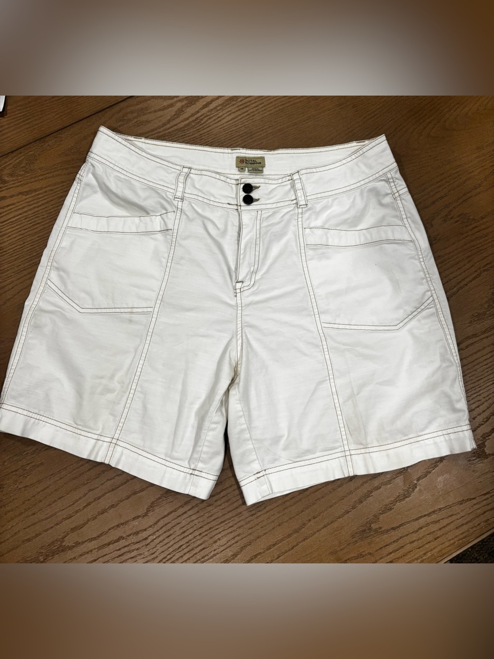Women size 16 Royal Robbins White High-Waist Utility Shorts